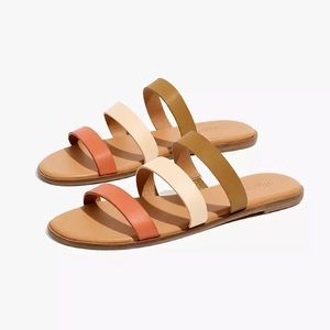 NWT Madewell Ilana Colorblock Leather Slide Sandal